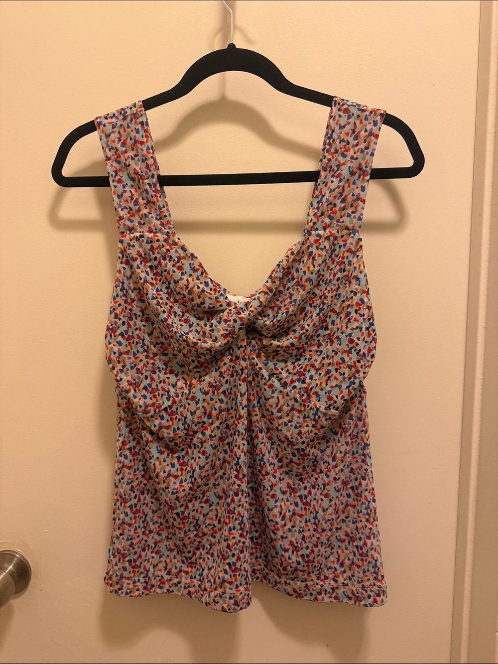 CAbi Multicolor Confetti Twist-Front Camisole